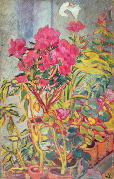 Azaleas, c.1918 (óleo a bordo) de Louis Valtat