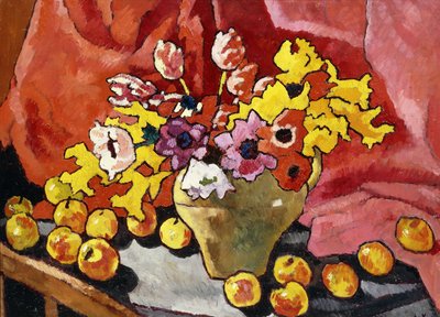 Triturador, Anémonas, Tulipas e Maçãs; Cruche, Anémonas, Tulipas e Pommes de Louis Valtat