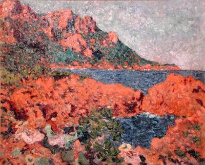 Penhascos Vermelhos e Pessoas de Louis Valtat