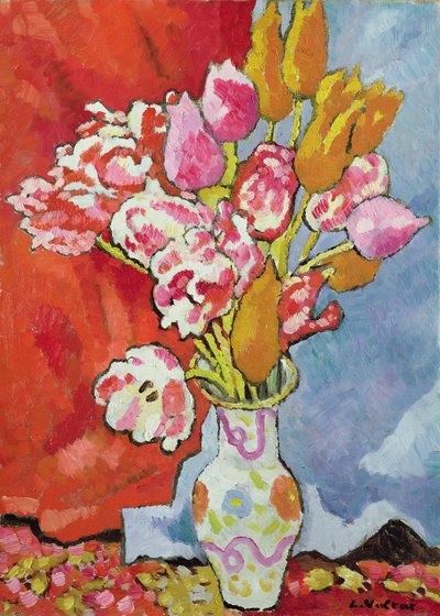 Tulipas, c.1935 (óleo sobre tela) de Louis Valtat