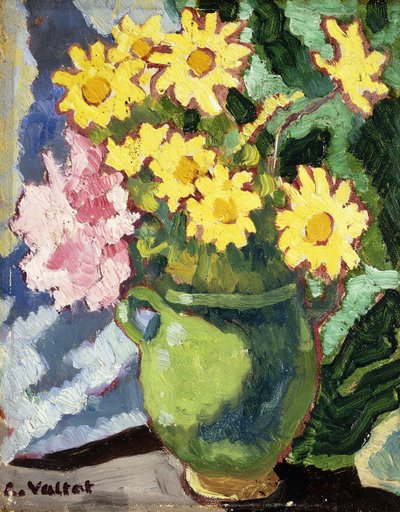 Margaridas Amarelas num Jarro Verde; Margaridas Jaunes, Cruche Verte de Louis Valtat