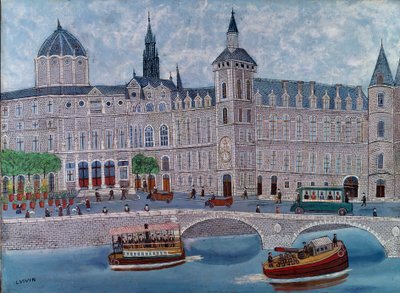 Vista do Palácio da Justiça em Paris Pintura de Louis Vivin (1861-1936) Paris do século XX, museu municipal de arte moderna de Louis Vivin