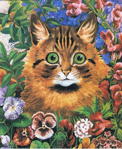Estudo do gato (cor litho) de Louis Wain