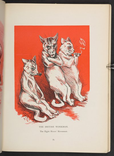The British Workman - the eight hours movement, a partir da p.81, Louis Wain Annual de Louis Wain