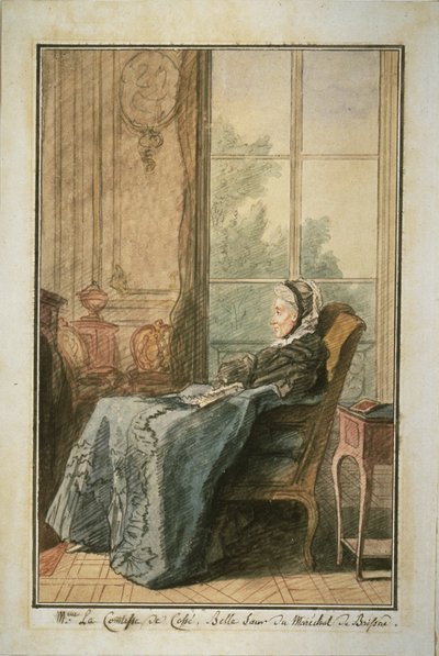 A condessa de Cossé num salão de Louis de Carmontelle