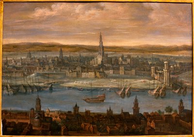 Vista de Sevilha - Pintura atribuída a Louis de Caulery (1580-1621), óleo sobre tela, início do século XVII - Museu de Belas Artes de Sevilha, Espanha de Louis de Caulery