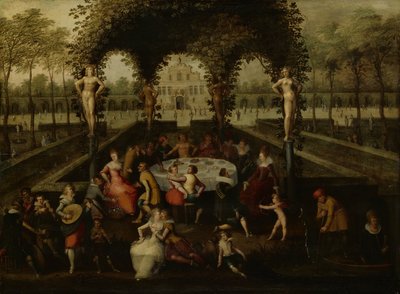 Vénus, Baco e Ceres com os Mortais num Jardim do Amor de Louis de Caullery
