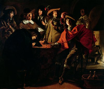 Os guardas fumando, 1643 de Louis le Nain
