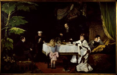O pequeno-almoço na estufa Pintura por Louise Abbema (1858-1927) 1877 Sol. 1,94x3,08 m Pau, Museu de Belas Artes. de Louise Abbéma