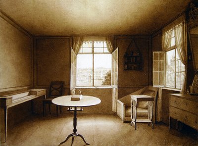 Interior da Casa do Artista (aguarela sobre papel) de Louise Cochelet