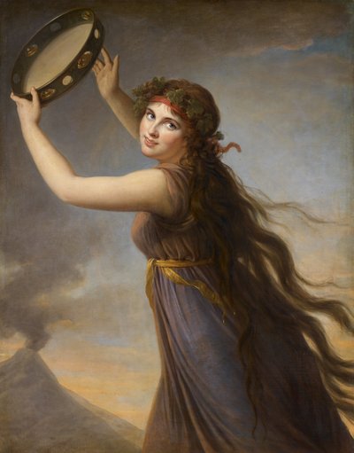 Retrato de Emma, Lady Hamilton como Bacchante de Elisabeth Louise Vigee Lebrun