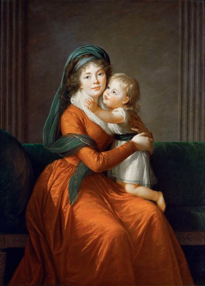 Retrato da princesa Alexandra Golitsyna com seu filho Pyotr, 1794. de Elisabeth Louise Vigee Lebrun