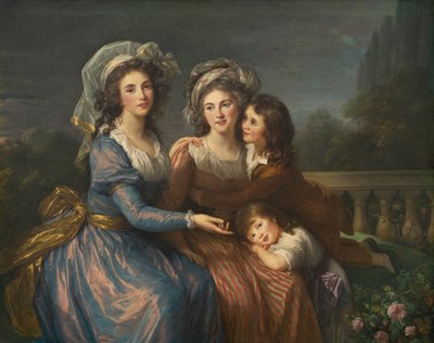 A Marquise de Pezay e a Marquise de Rougé com seus filhos Alexis e Adrien de Elisabeth Louise Vigee Lebrun