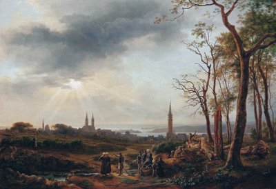 Vista da cidade de Saint-Pol-de-Léon de Louise Josephine Sarazin de Belmont