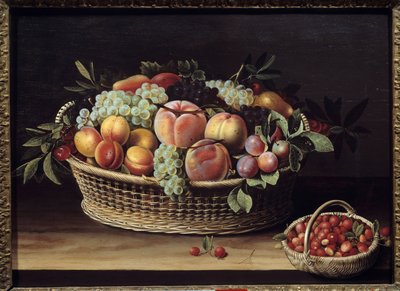 Cesta de frutas e cestas de morango Pintura por Louise Moillon (1610-1696) 1635 Toulouse, Musee des Augustins de Louise Moillon