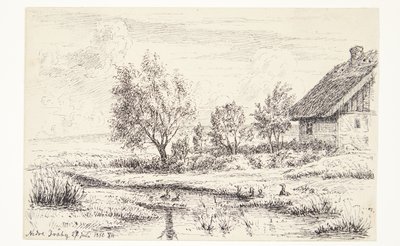 paisagem com casa de fazenda de Louise Ravn Hansen