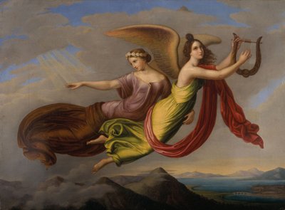 Memória e Imaginação, c.1830 (óleo sobre tela) de Louise Seidler