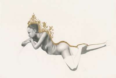 Figura de ouro em atitude contemplativa de Lourens Joubert