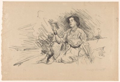 Rapariga leitora, sentada no chão
Rapariga leitora de Lovis Corinth (signed by artist)