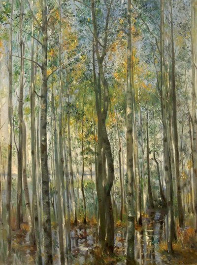 Uma floresta. Inundações no lago Starnberg de Lovis Corinth