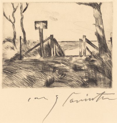 Ponte com placa Ponte com Sinal, 1916. de Lovis Corinth