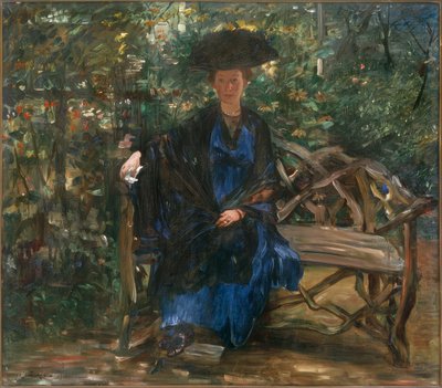 Else Kaumann no banco de jardim de Lovis Corinth