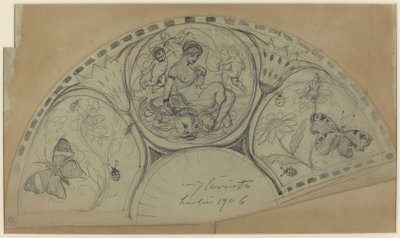 Fan Design [recto], provavelmente 1906. de Lovis Corinth