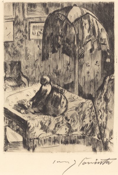 Interior com Lâmpada de Chão de Lovis Corinth