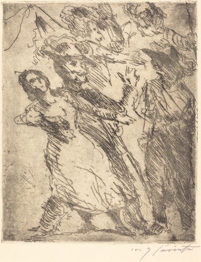 Cavaliers com uma mulher de Lovis Corinth