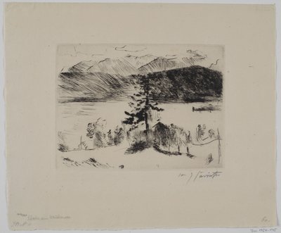 Lariço no lago Walchen de Lovis Corinth
