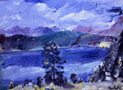 O lago Walchen com larício de Lovis Corinth
