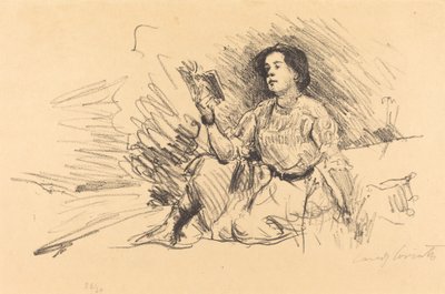 Menina lendo, 1911. de Lovis Corinth