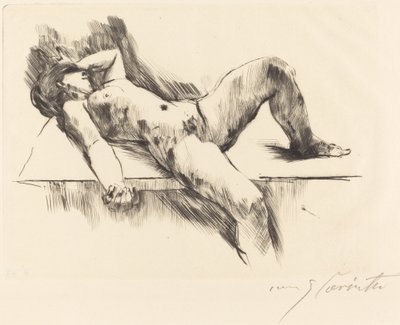 Nu feminino reclinado III, 1913. de Lovis Corinth