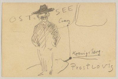 Lovis Corinth para Carl Strathmann: cartão postal, carimbado em 10 de abril de 1903 de Lovis Corinth