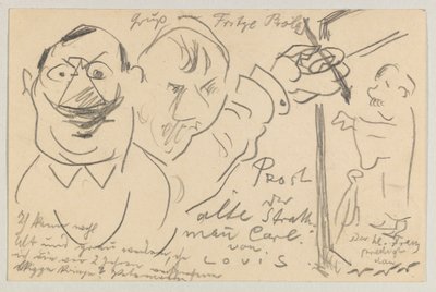 Lovis Corinth para Carl Strathmann: cartão postal, carimbado em 10 de agosto de 1904 de Lovis Corinth