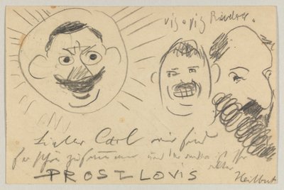 Lovis Corinth para Carl Strathmann: cartão postal, carimbado em 12 de dezembro de 1902 de Lovis Corinth