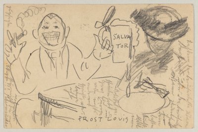 Lovis Corinth a Carl Strathmann: cartão postal, carimbo postal 13 de Março de 1903 de Lovis Corinth
