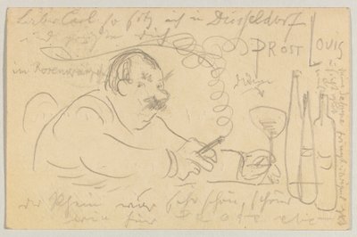 Lovis Corinth a Carl Strathmann: cartão postal, carimbo postal 13 de Setembro de 1907 de Lovis Corinth