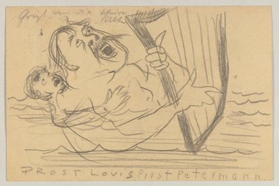 Lovis Corinth a Carl Strathmann: cartão postal, carimbo postal 18 de Julho de 1903 de Lovis Corinth