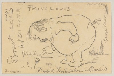Lovis Corinth para Carl Strathmann: cartão postal, carimbado em 1º de abril de 1908 de Lovis Corinth