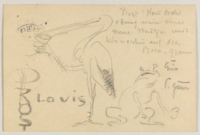 Lovis Corinth a Carl Strathmann: cartão postal, carimbo postal 20 de Setembro de 1906 de Lovis Corinth