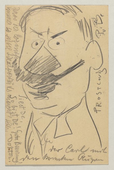 Lovis Corinth a Carl Strathmann: cartão postal, carimbo postal 21 de Fevereiro de 1904 de Lovis Corinth