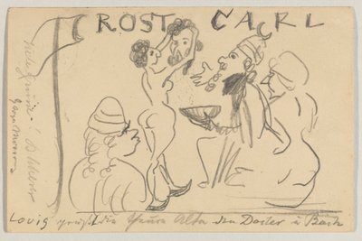 Lovis Corinth a Carl Strathmann: cartão postal, carimbo postal 22 de Maio de 1905 de Lovis Corinth