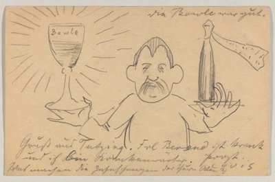 Lovis Corinth a Carl Strathmann: cartão postal, carimbo postal 22 de Setembro de 1902 de Lovis Corinth
