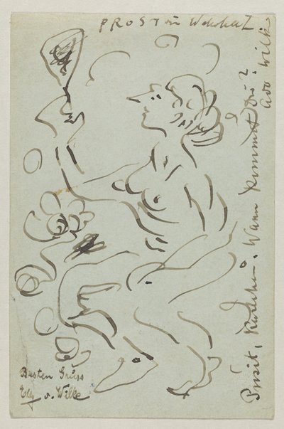 Lovis Corinth a Carl Strathmann: cartão postal, carimbo postal 25 de Março de 1906 de Lovis Corinth