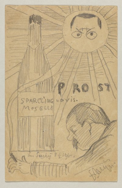 Lovis Corinth para Carl Strathmann: cartão postal, carimbado em 26 de dezembro de 1897 de Lovis Corinth