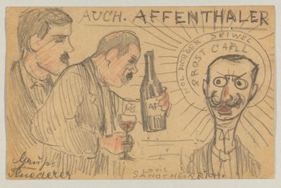 Lovis Corinth a Carl Strathmann: cartão postal, carimbo postal 28 de Setembro de 1896 de Lovis Corinth