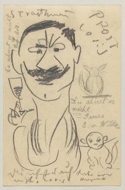 Lovis Corinth a Carl Strathmann: cartão postal, carimbo postal 29 de Março de 1904 de Lovis Corinth