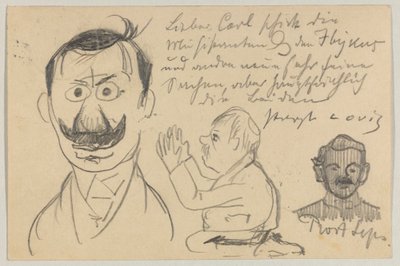 Lovis Corinth para Carl Strathmann: cartão postal, carimbado em 30 de janeiro de 1903 de Lovis Corinth