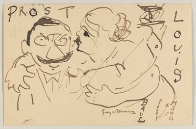 Lovis Corinth a Carl Strathmann: cartão postal, carimbo postal 9 de Dezembro de 1908 de Lovis Corinth